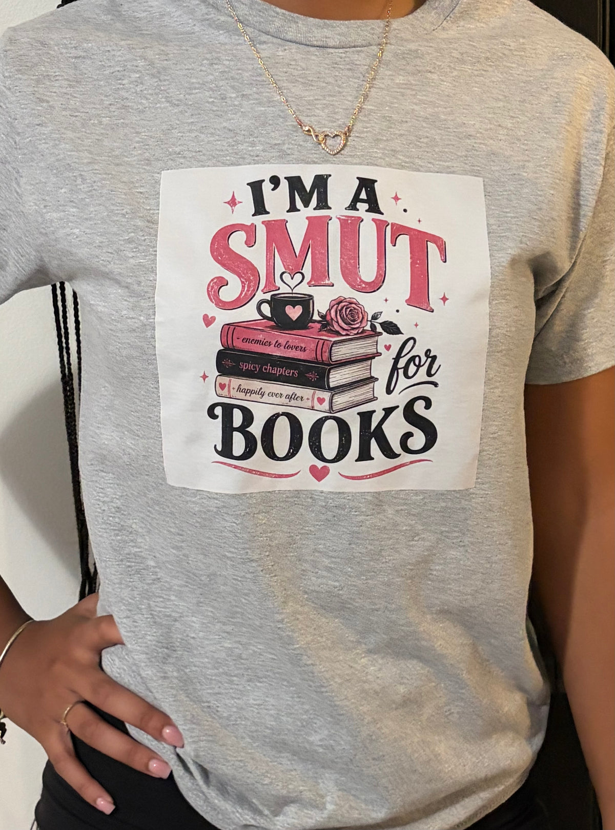Book Smut Tee (Gray, Small)